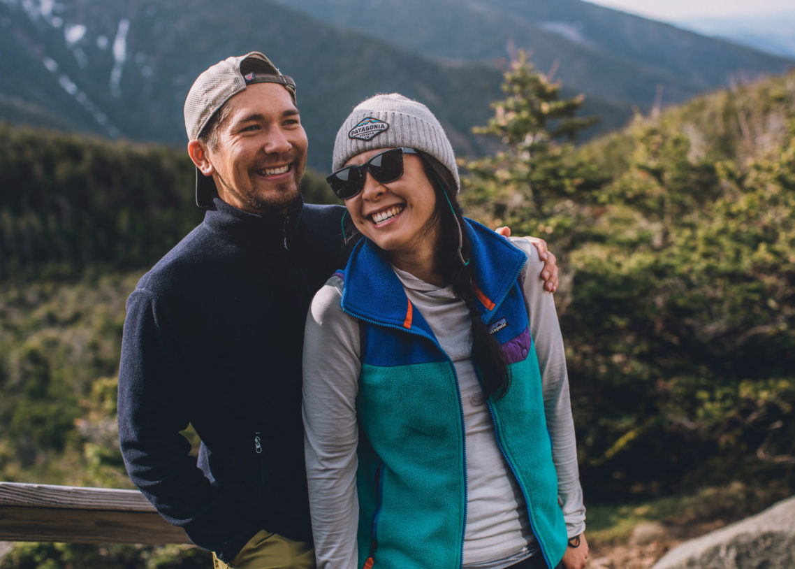 May 24, 2019. AMC Greenleaf Hut, (Franconia Range), White Mountain National Forest, New Hampshire– Hut to hut trip featuring future LL Bean catalogue models. Photo by Paula Champagne. Paula Champagne