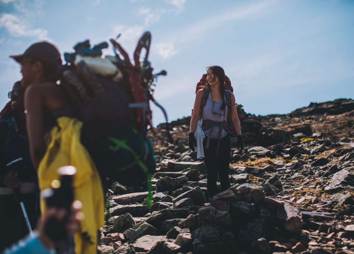 May 24, 2019. White Mountain National Forest, New Hampshire-- A self-led hut-to-hut trip. Photo by Paula Champagne. Paula Champagne
