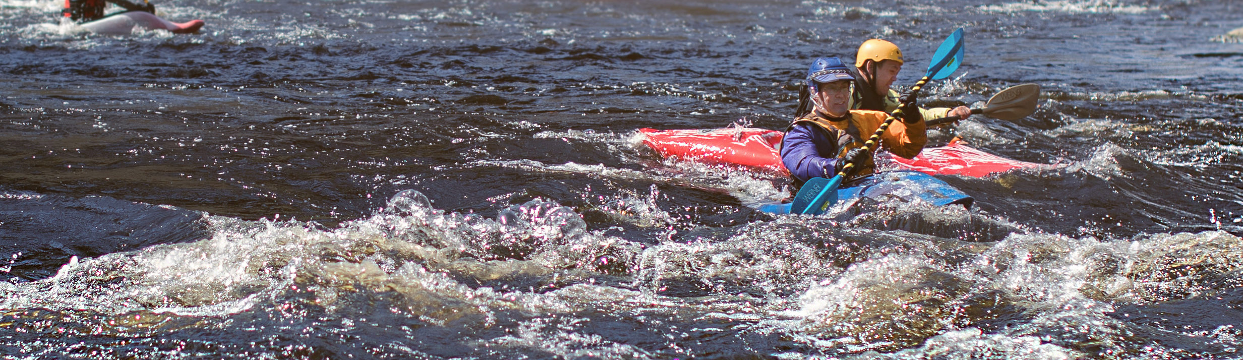 May 5, 2018. Contoocook River, Henniker, New Hampshire-- A volunteer-led whitewater kayaking class supported by the AMC. Photo by Paula Champagne. Paula Champagne