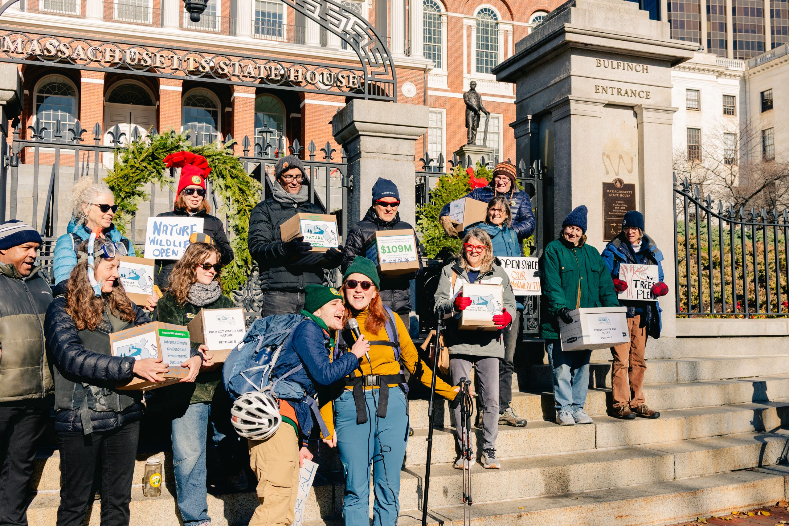Dec. 1, 2025. Nature for MA Rally, Boston, MA-- Photo by Amanda Garza. Dec. 1, 2025. Nature For Ma Rally, Boston, Ma Photo By Amanda Garza.