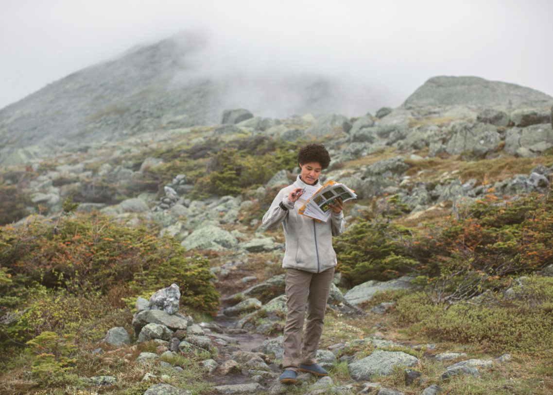 Paula Champagne Jun. 6, 2018. AMC Madison Spring Hut, White Mountain National Forest, New Hampshire-- Imara White (AMC Naturalist). Photo by Paula Champagne.