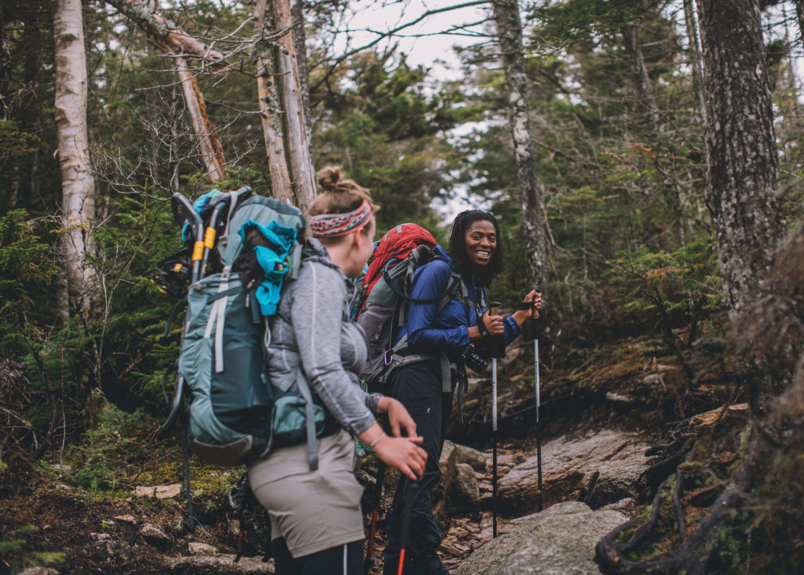 May 24, 2019. White Mountain National Forest, New Hampshire-- A self-led hut-to-hut trip. Photo by Paula Champagne. Paula Champagne